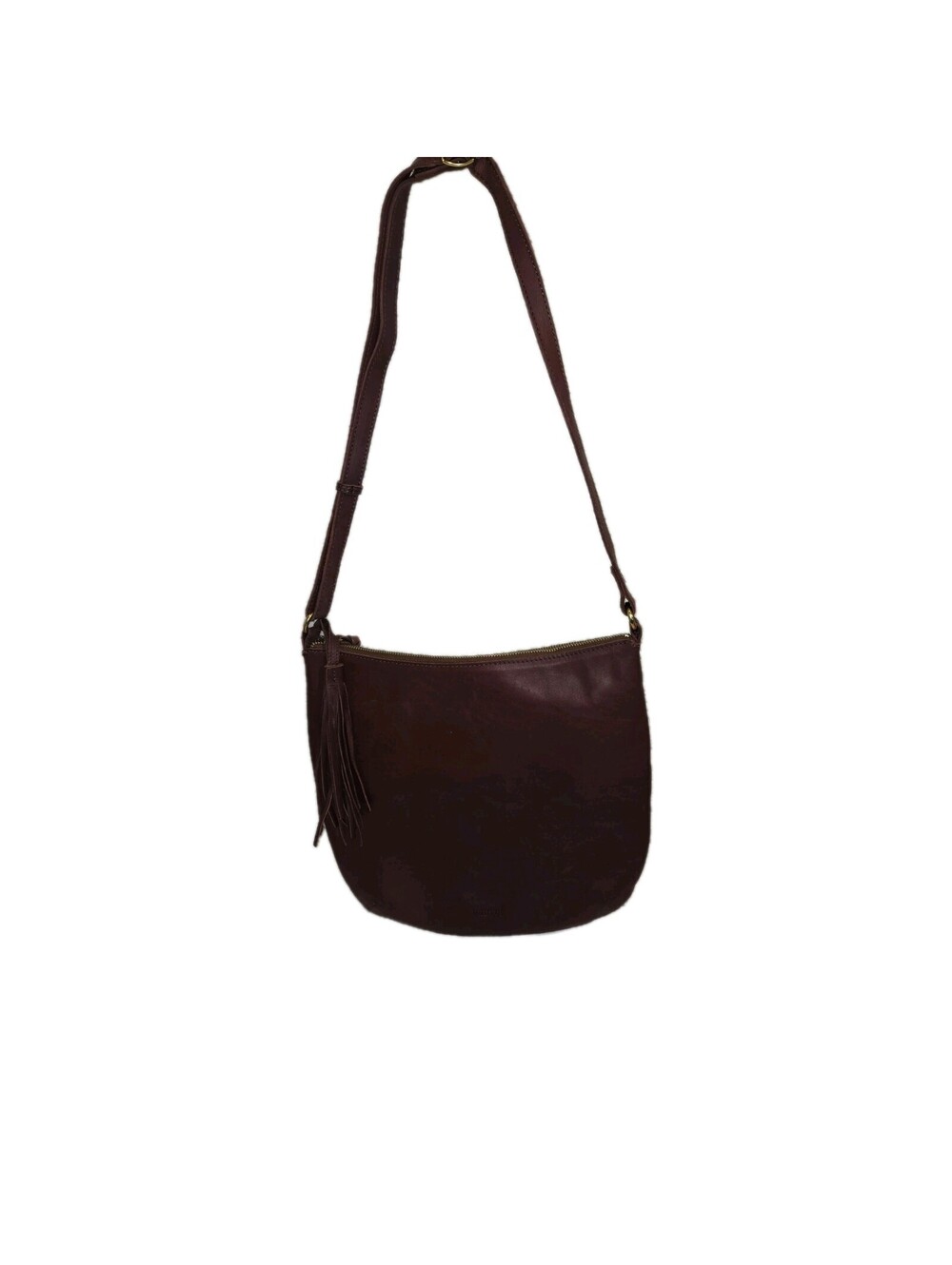 MARGOT NY Genuine  Leather Large Crossbody Brandy Remy Hobo Bag/Purse
